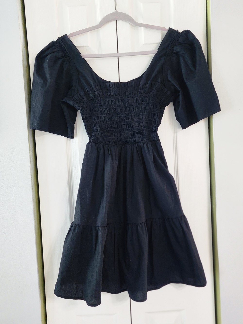 GAP Black Elastic Waist Casual Dress 100% Cotton Size S - Picture 1 of 7